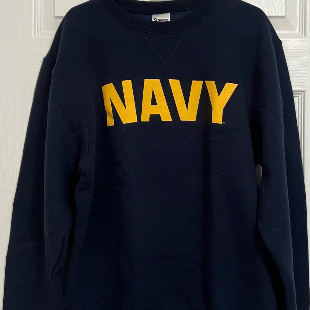 US Navy Sweatshirt - Unisex Navy and Gold Crewneck Sweater
